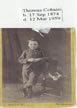 Thomas Cobain as a child, circa 1884